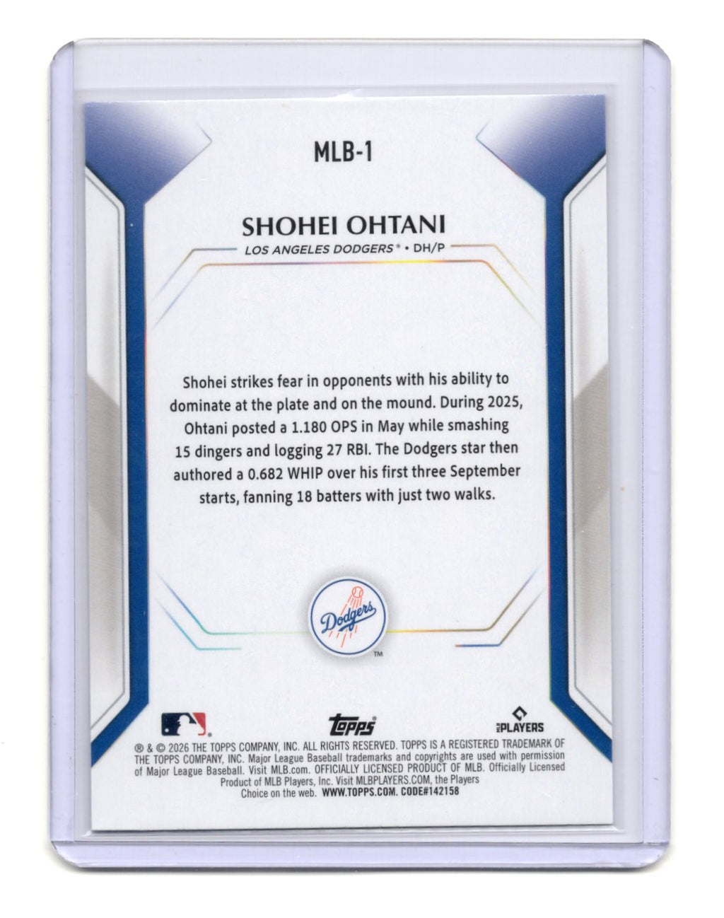 2026 Topps Shohei Ohtani Card Topps Collector Kit Los Angeles Dodgers #MLB-1
