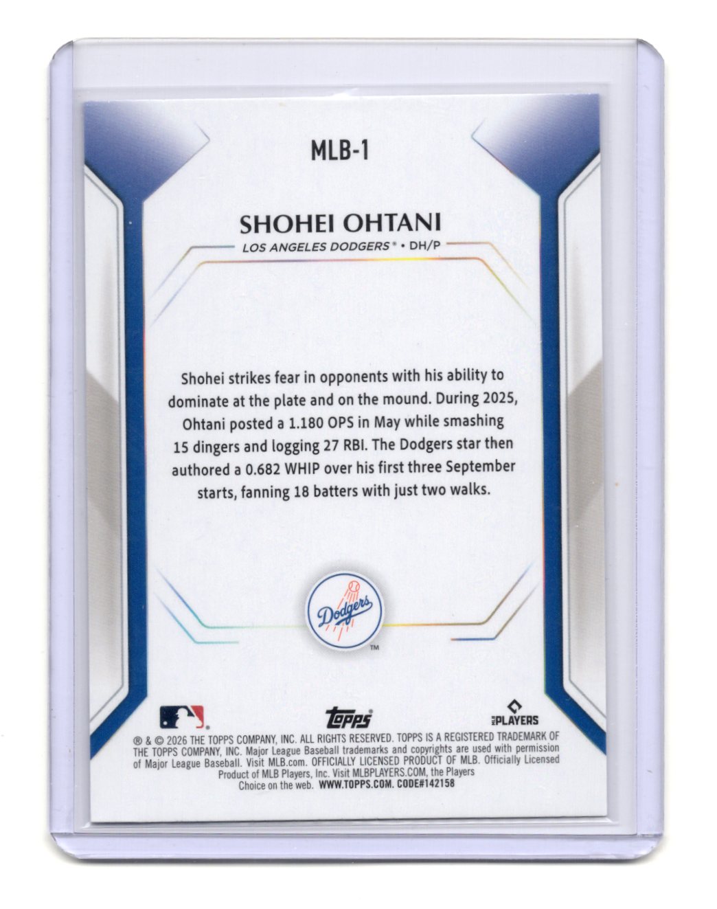 2026 Topps Shohei Ohtani Card Topps Collector Kit Los Angeles Dodgers #MLB-1