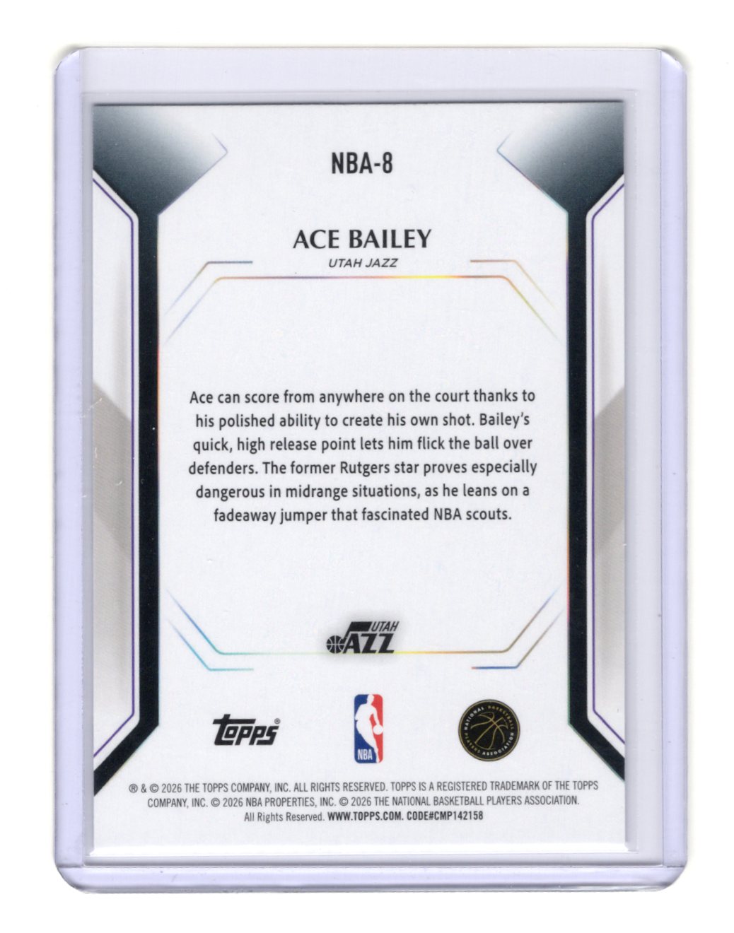2025-26 Topps Ace Bailey Card Topps Collector Kit Utah Jazz #NBA-8