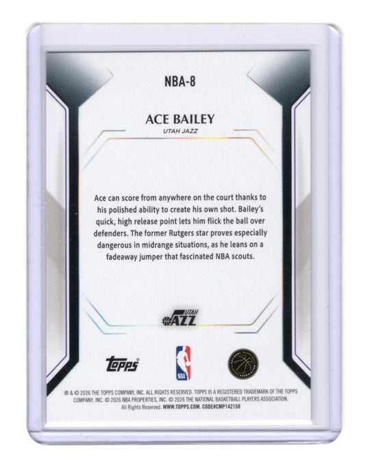 2025-26 Topps Ace Bailey Card Topps Collector Kit Utah Jazz #NBA-8