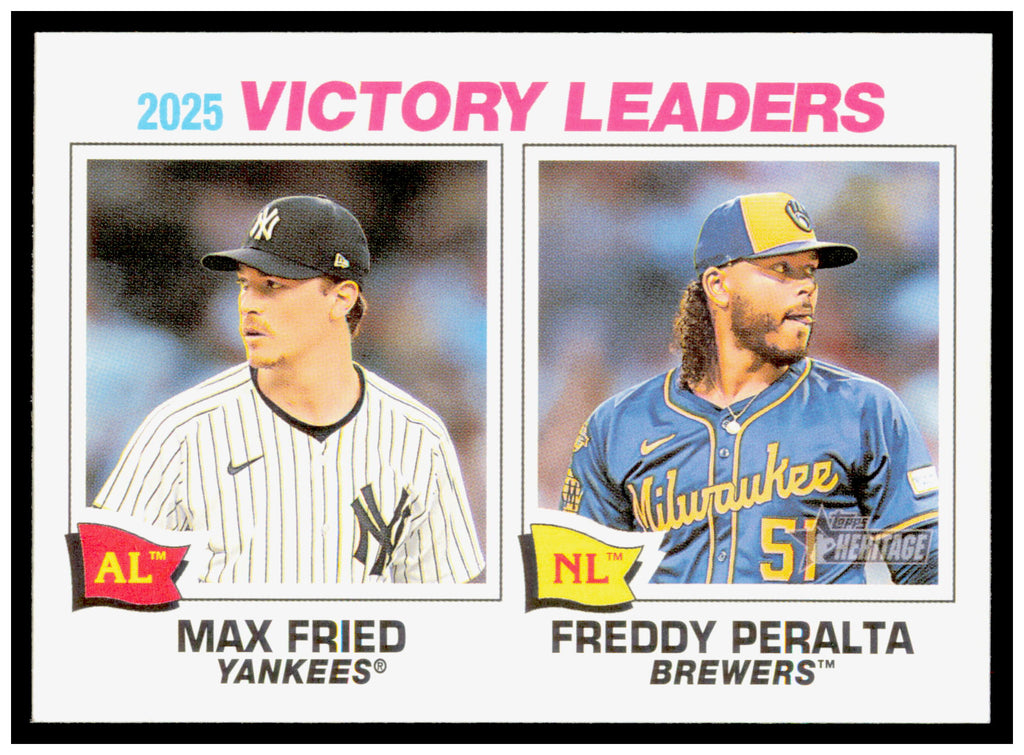 2026 Topps Heritage 2025 Victory Leaders (Max Fried / Freddy Peralta) Card #5