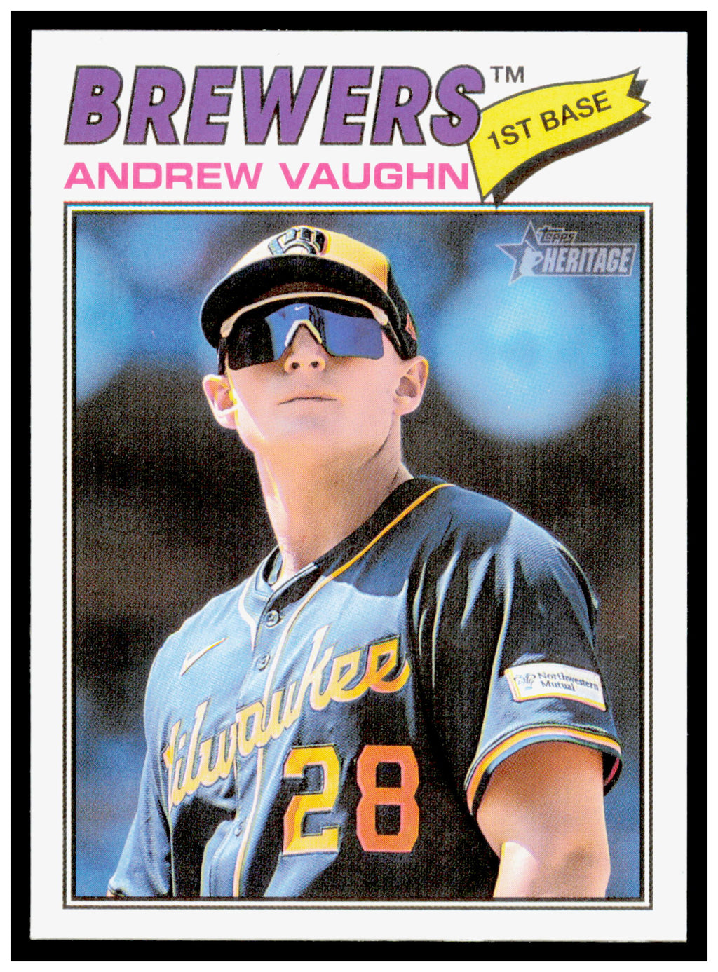 2026 Topps Heritage Andrew Vaughn Card Milwaukee Brewers #309