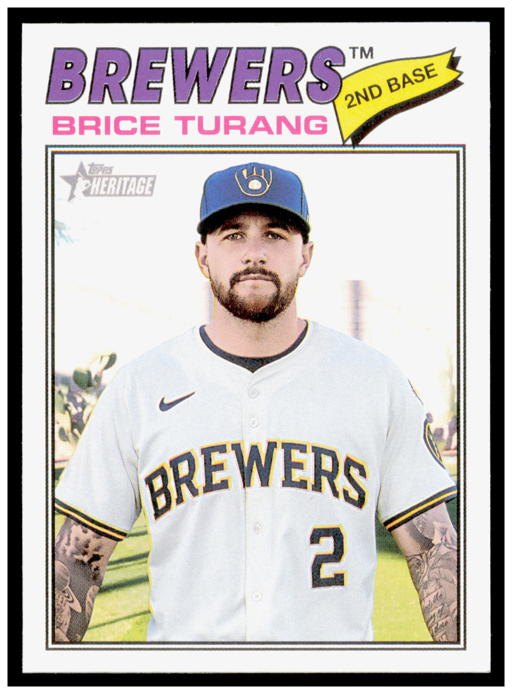 2026 Topps Heritage Brice Turang Card Milwaukee Brewers #325