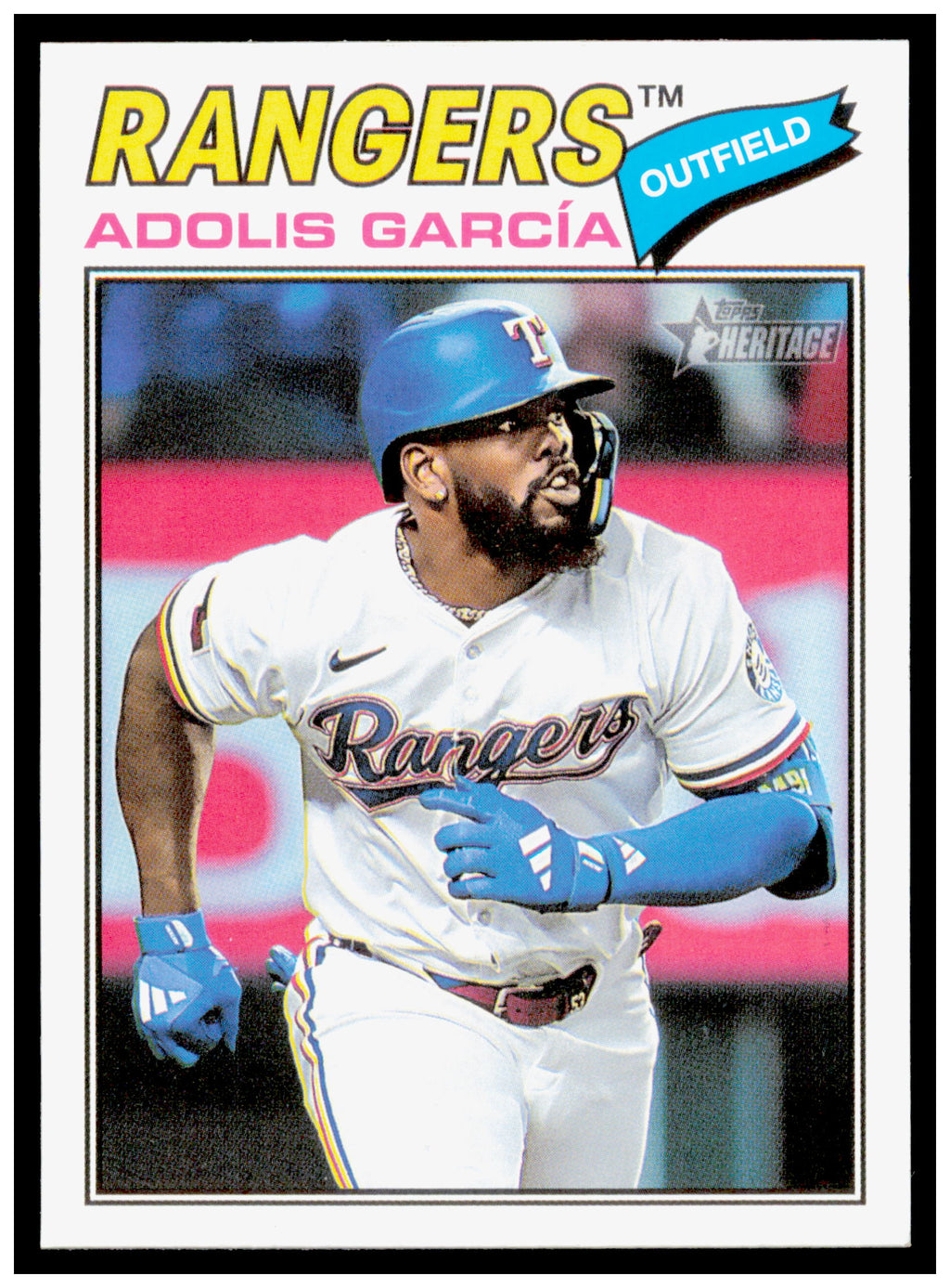 2026 Topps Heritage Adolis García Card Texas Rangers #384
