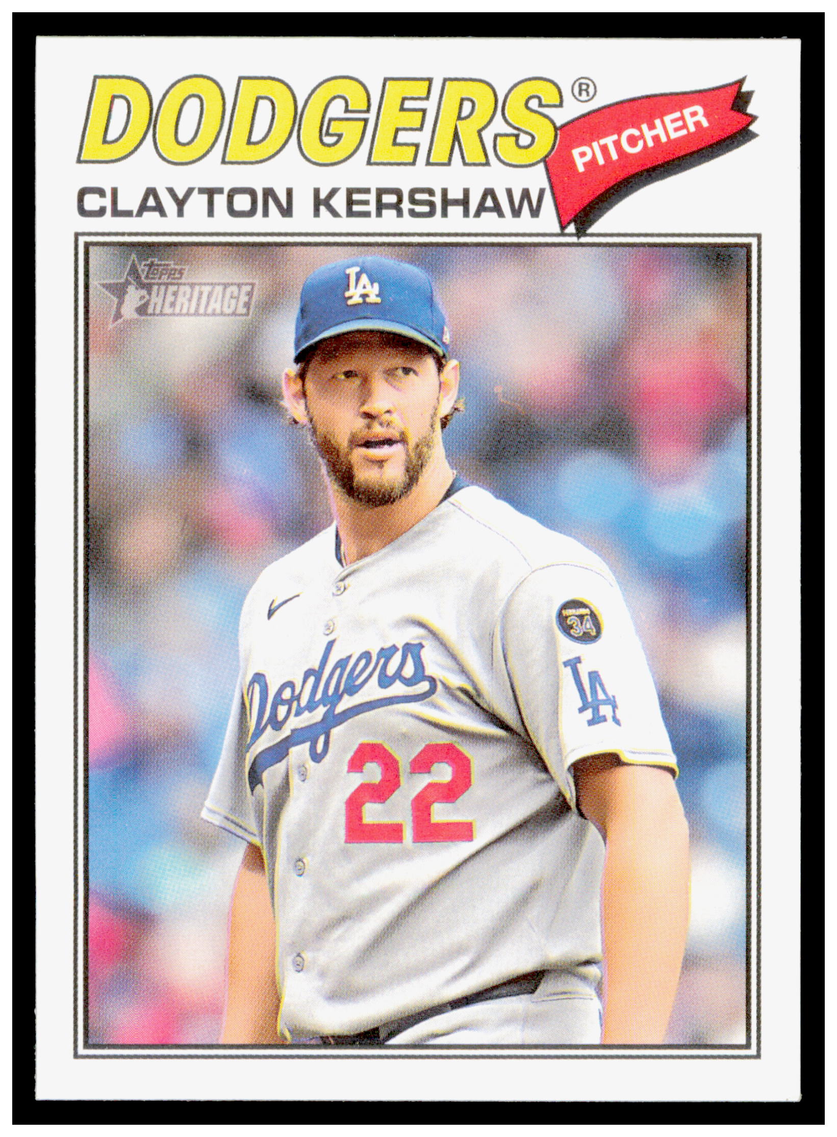 2026 Topps Heritage Clayton Kershaw Card Los Angeles Dodgers #190