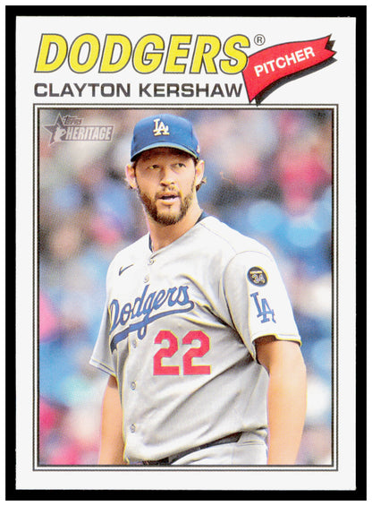 2026 Topps Heritage Clayton Kershaw Card Los Angeles Dodgers #190