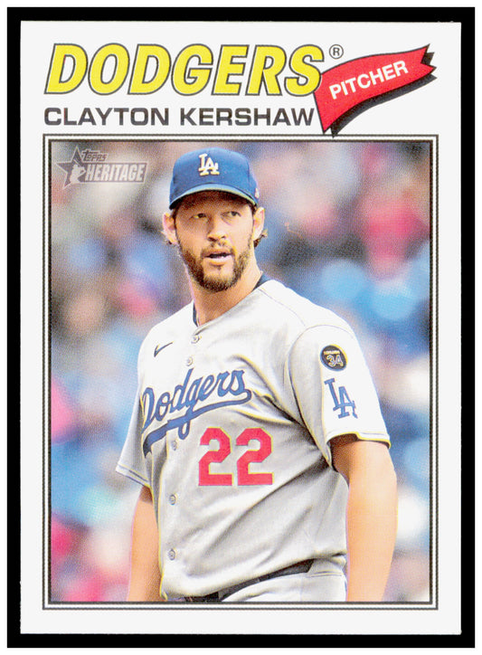2026 Topps Heritage Clayton Kershaw Card Los Angeles Dodgers #190