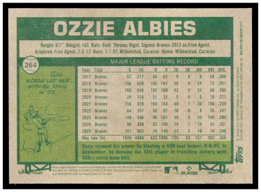 2026 Topps Heritage Ozzie Albies Card Atlanta Braves #264