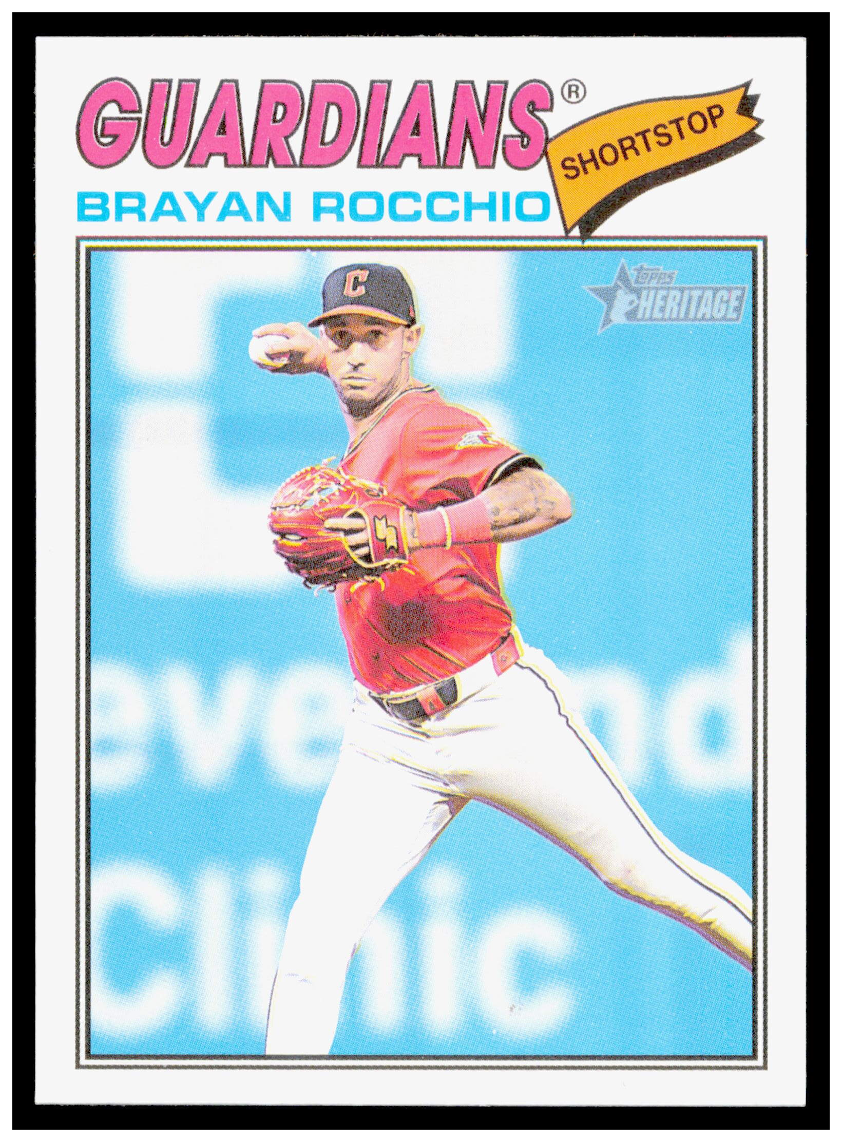 2026 Topps Heritage Brayan Rocchio Card Cleveland Guardians #368
