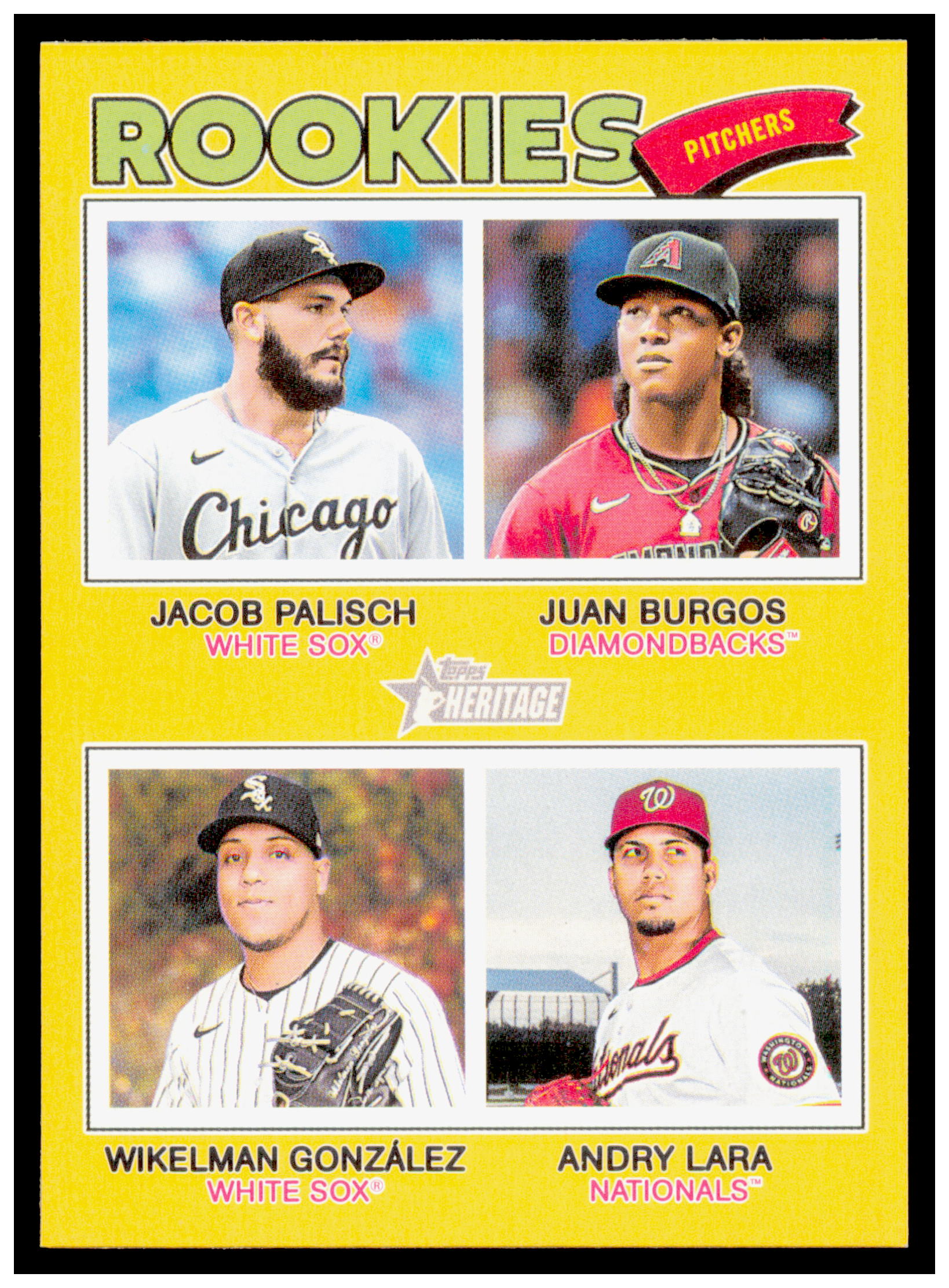 2026 Topps Heritage 2026 Rookie Pitchers BurgosGonzález Lara) Card Dark Yellow