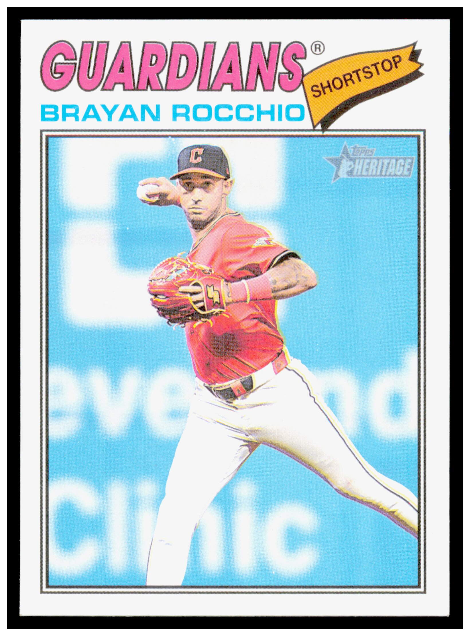 2026 Topps Heritage Brayan Rocchio Card Cleveland Guardians #368