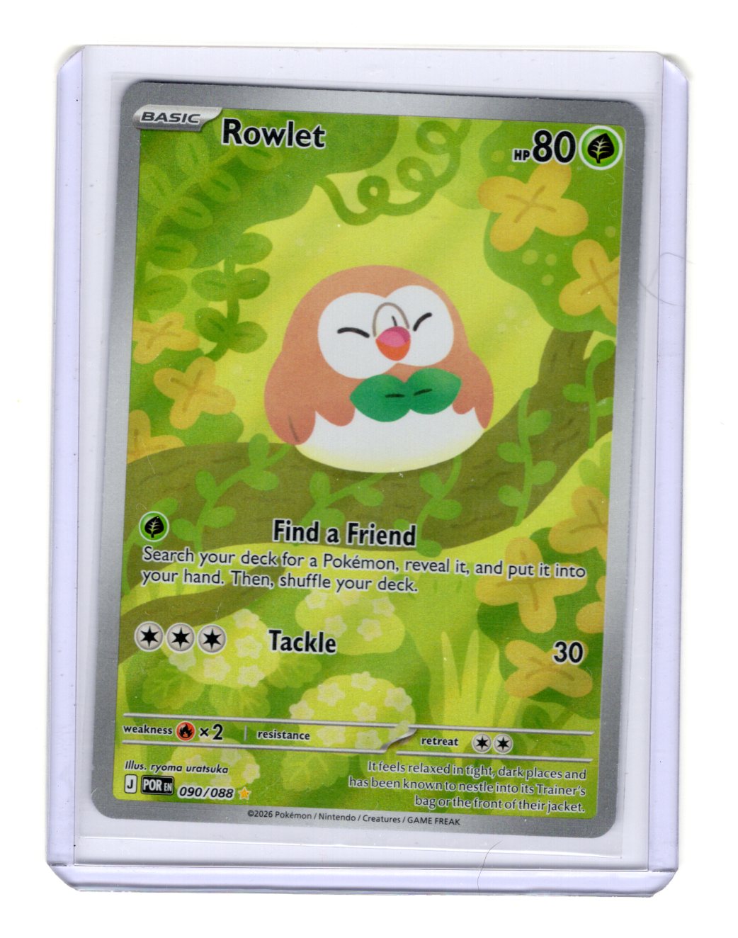 Pokemon Perfect Order Rowlet Card Holo #090/088