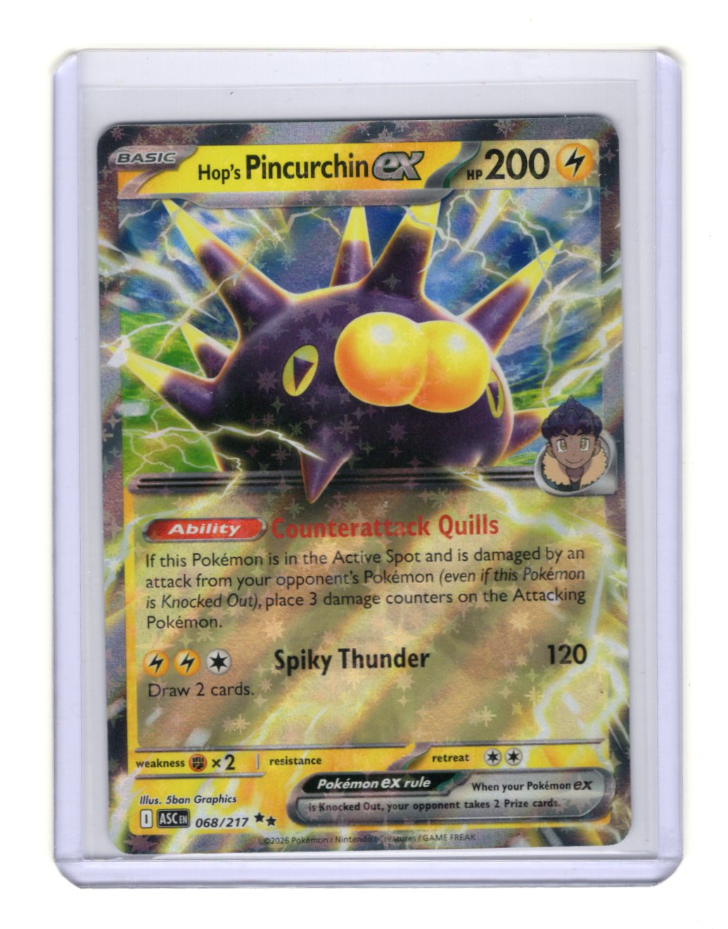 Promo Ascended Heroes Hop's Pincurchin ex Card Holo #068/217