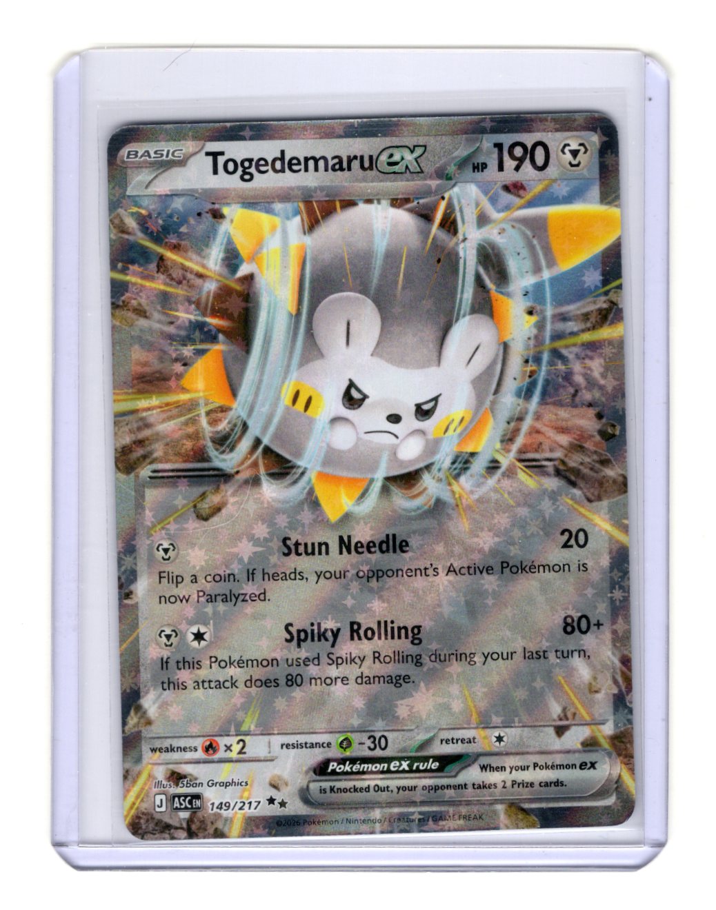 Pokemon Ascended Heroes Togedemaru ex Card Holo #149/217
