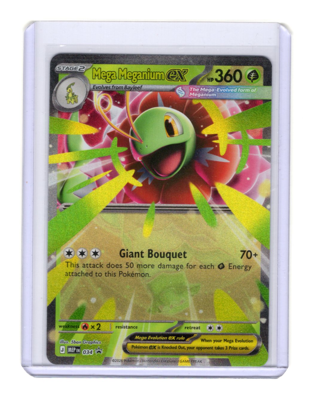 Pokemon Mega Evolution Promo Mega Meganium ex Card Promo,Holo #034