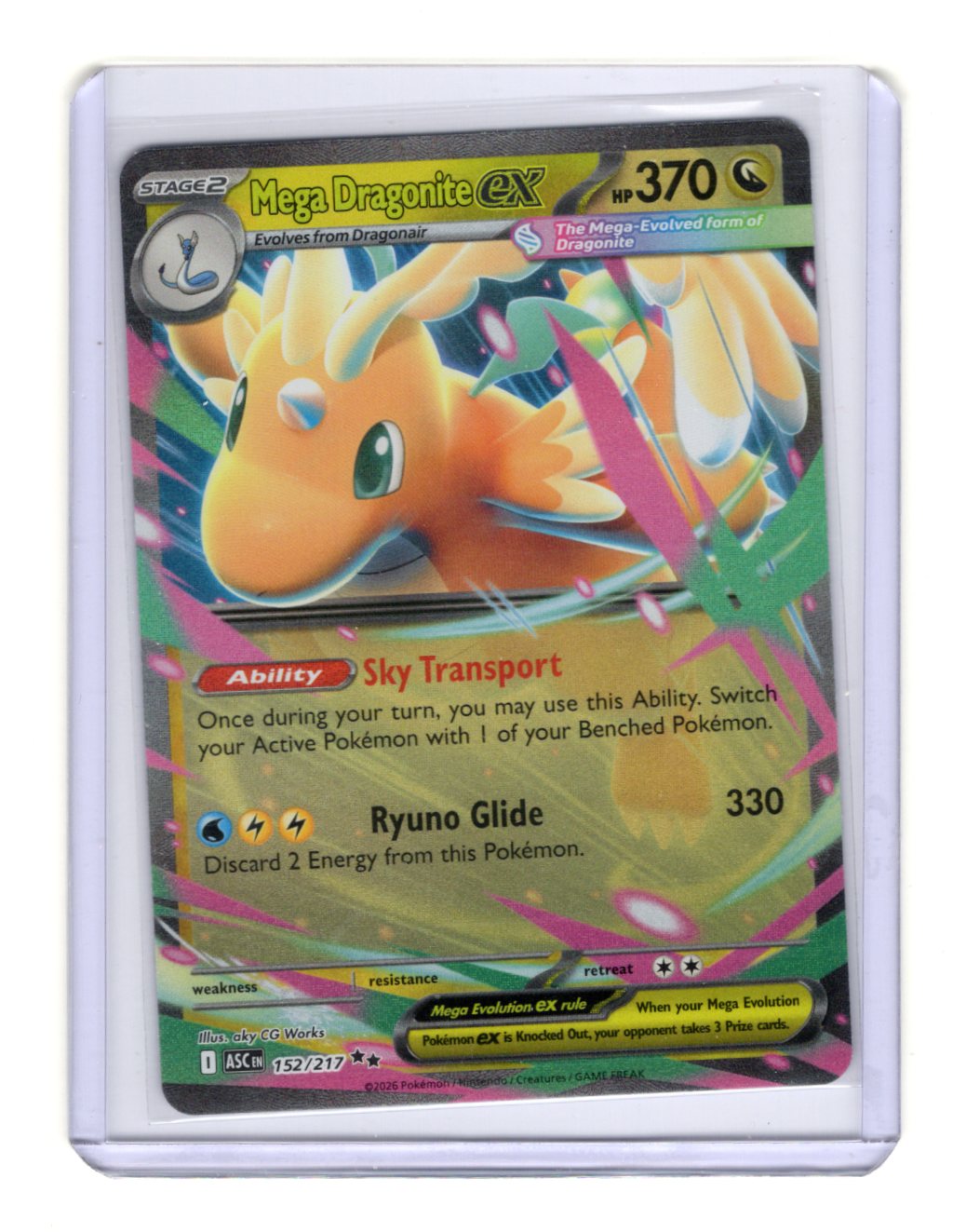 Pokemon Ascended Heroes Mega Dragonite ex Card Holo #152/217