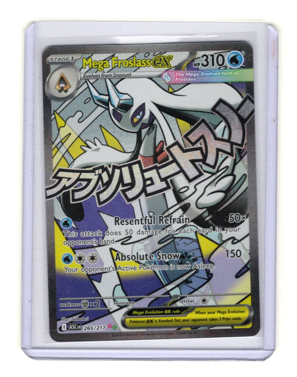 Pokemon Ascended Heroes Mega Froslass ex Card Holo #265/217