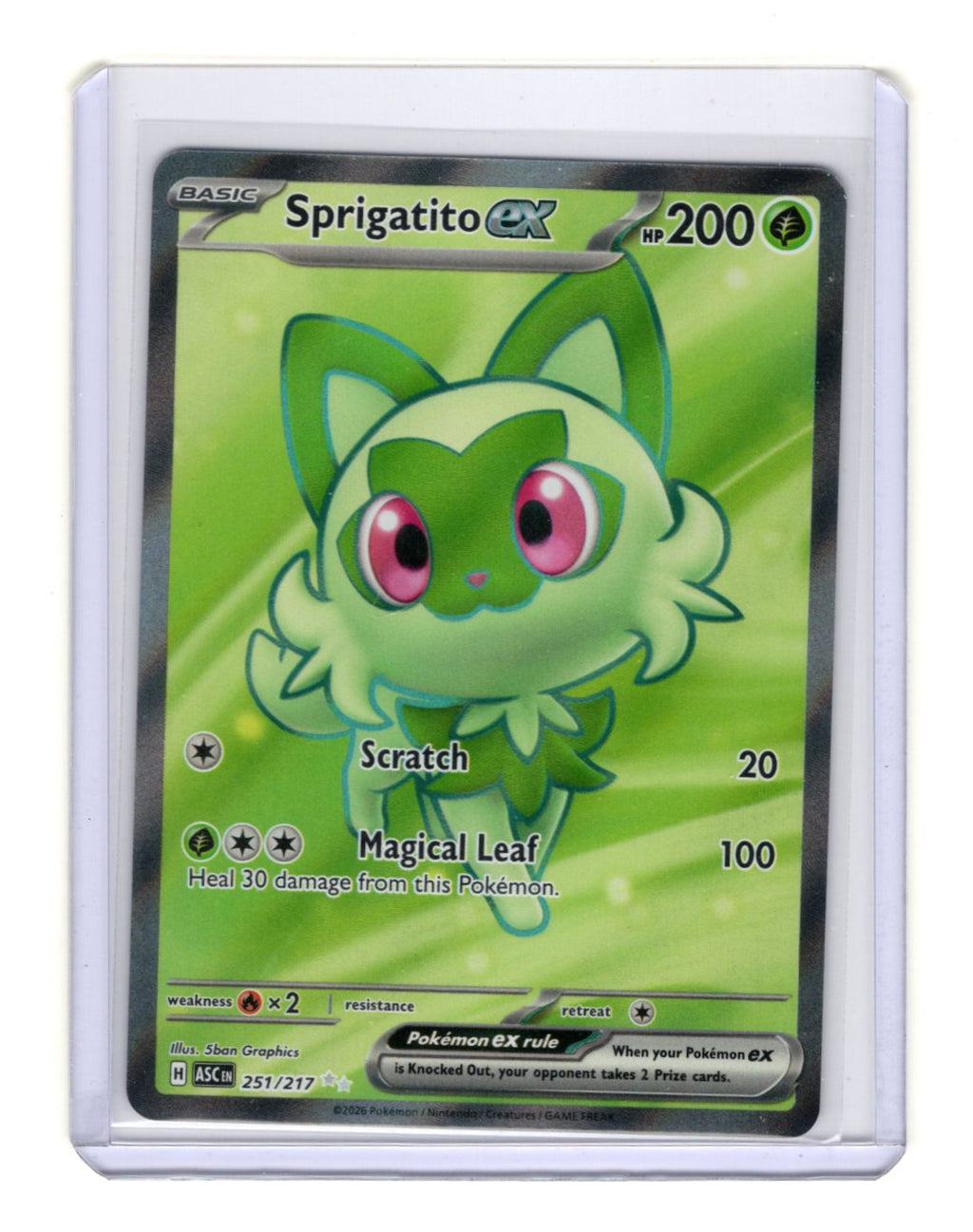 Pokemon  Ascended Heroes Sprigatito ex Card Ultra Rare,Holo #251/217