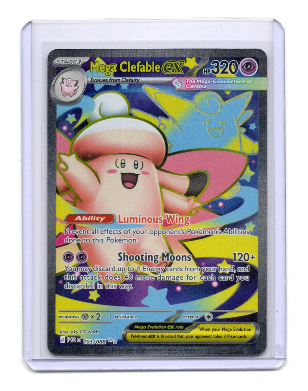 Pokemon  Perfect Order Mega Clefable ex Card Ultra Rare,Holo #103/088