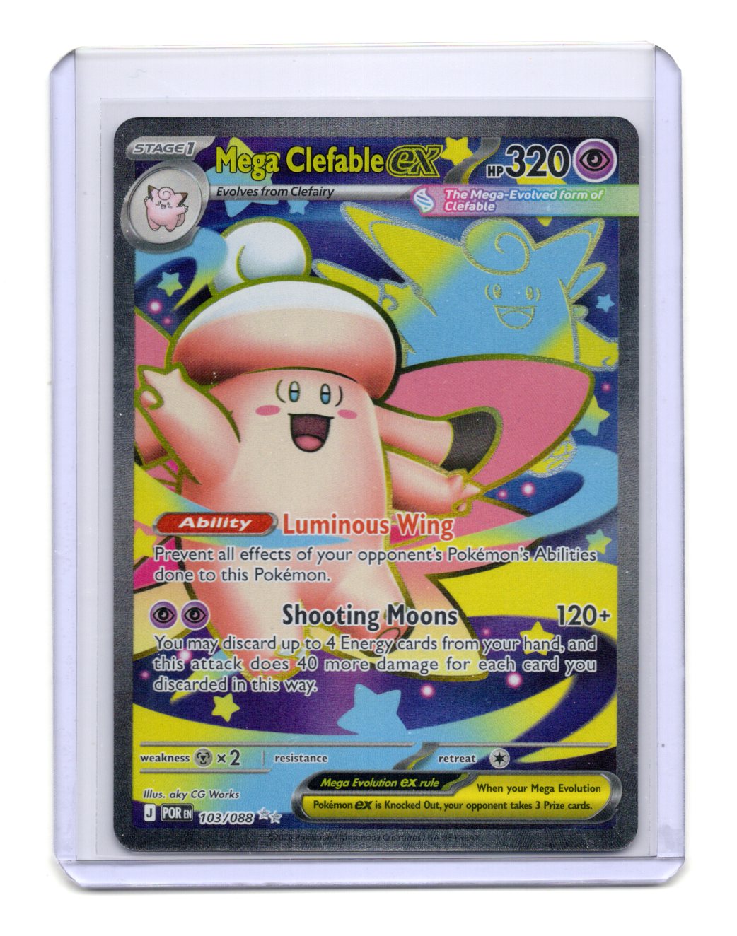 Pokemon  Perfect Order Mega Clefable ex Card Ultra Rare,Holo #103/088