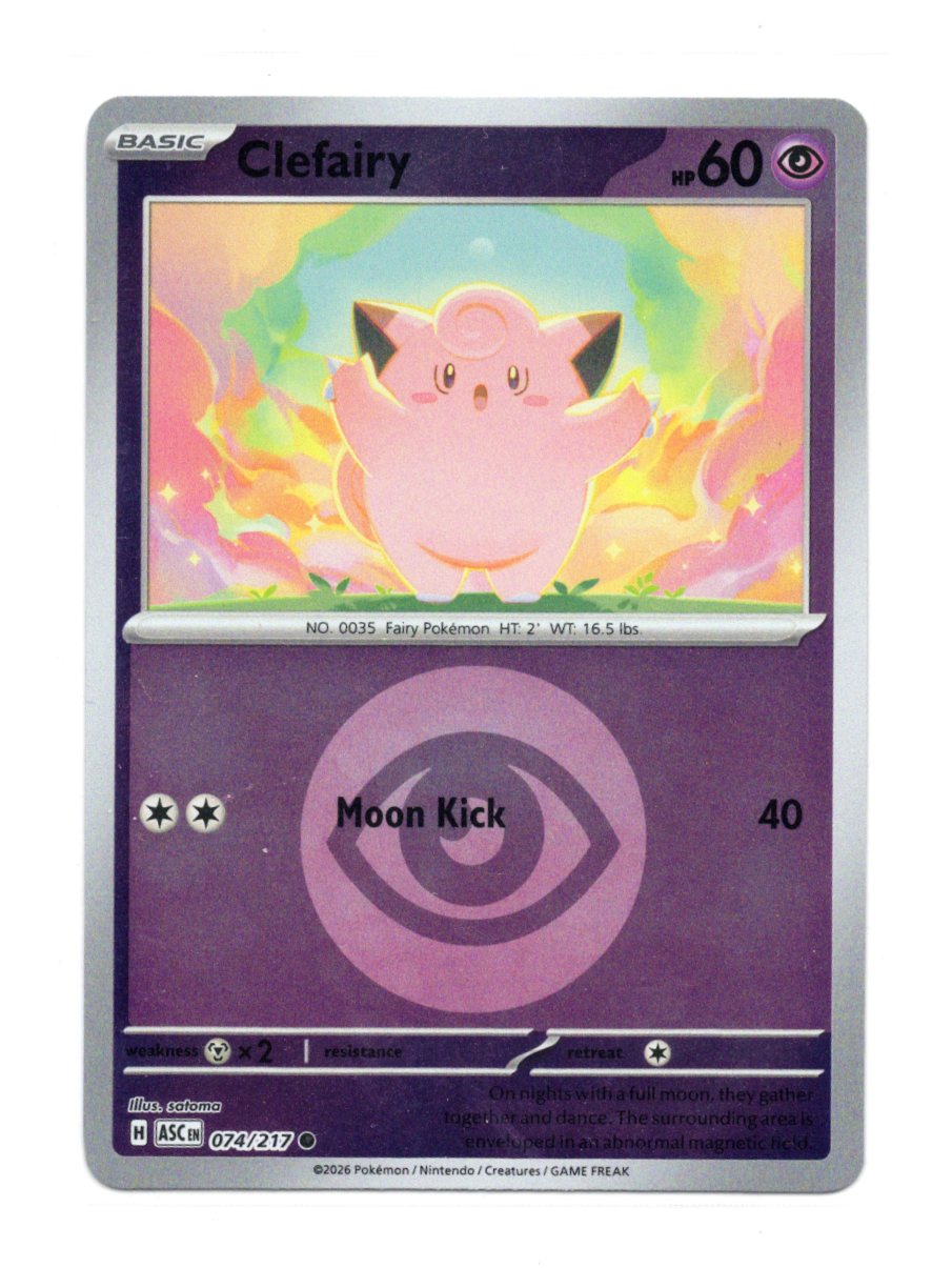 Pokemon Ascended Heroes Clefairy #074/217 Love Ball Reverse Holo