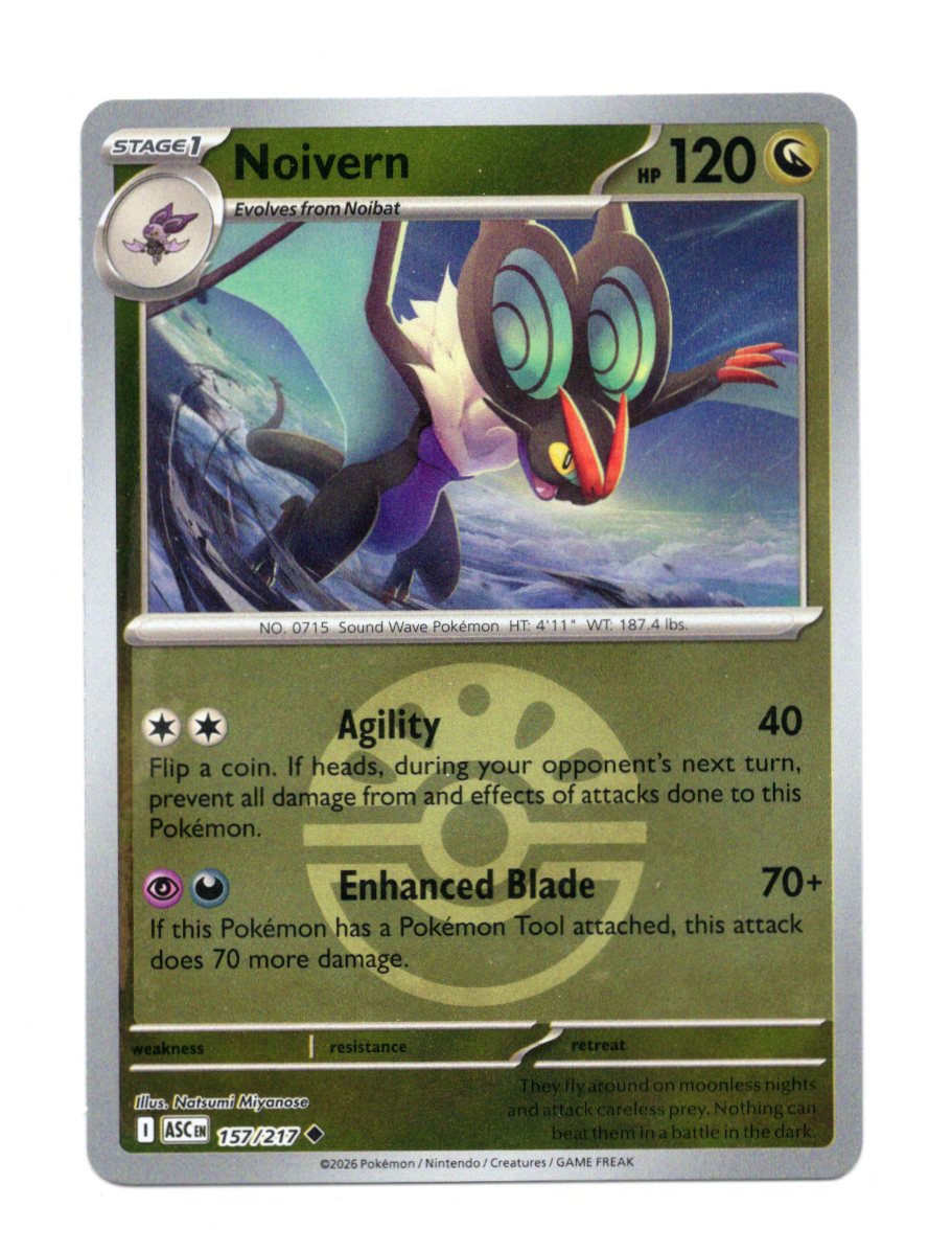 Pokemon Ascended Heroes Noivern (Friend Ball) Card Reverse Holo #157/217