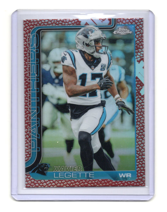 2025 Topps Chrome Xavier Legette Card Football Leather Refractor Carolina