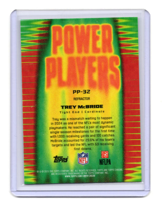 2025 Topps Chrome Trey McBride Card Power Players Refractor  Cardinals #PP-32