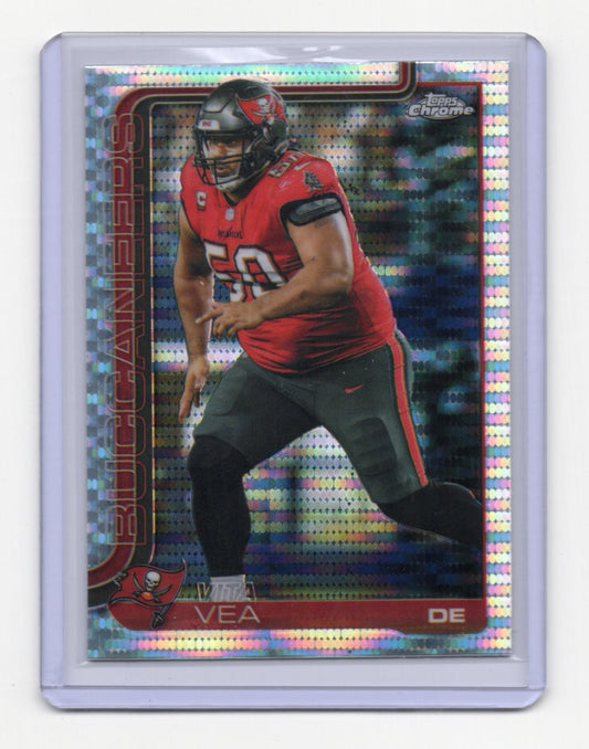 2025 Topps Chrome Vita Vea Card Pulsar Refractor Tampa Bay Buccaneers #286