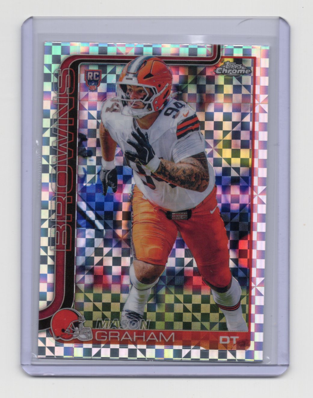 2025 Topps Chrome Mason Graham Card X-Fractor RC Cleveland Browns #302