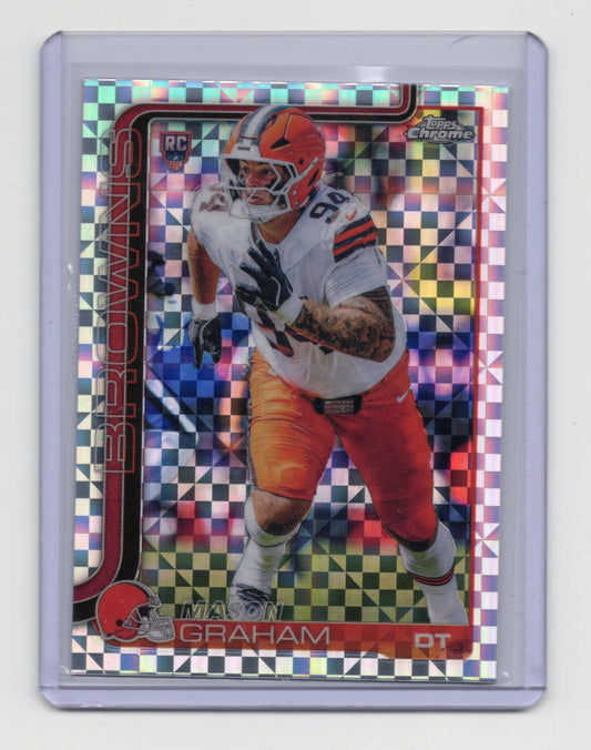 2025 Topps Chrome Mason Graham Card X-Fractor RC Cleveland Browns #302