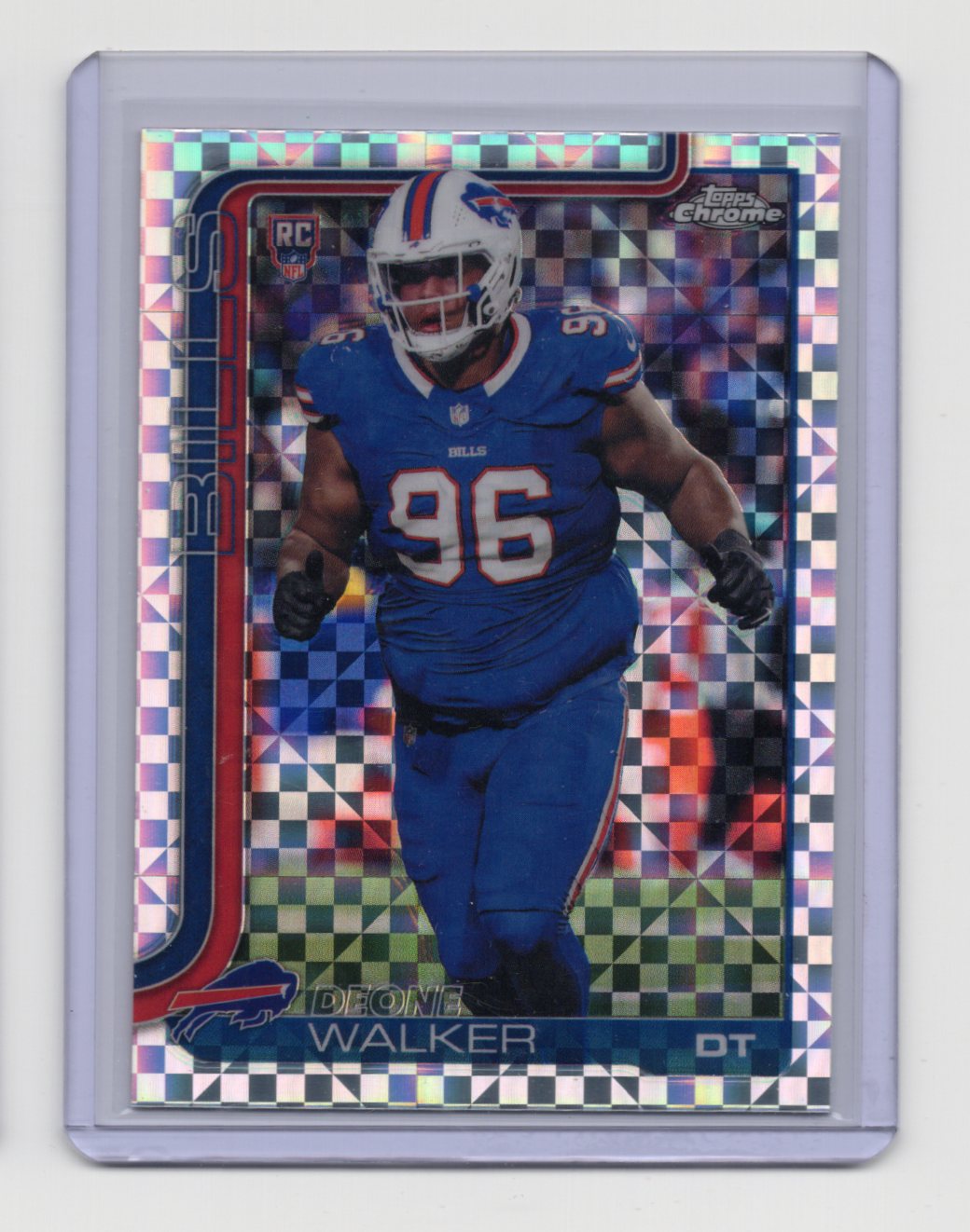 2025 Topps Chrome Deone Walker Card X-Fractor RC Buffalo Bills #360