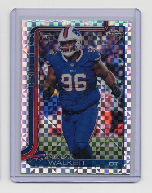 2025 Topps Chrome Deone Walker Card X-Fractor RC Buffalo Bills #360