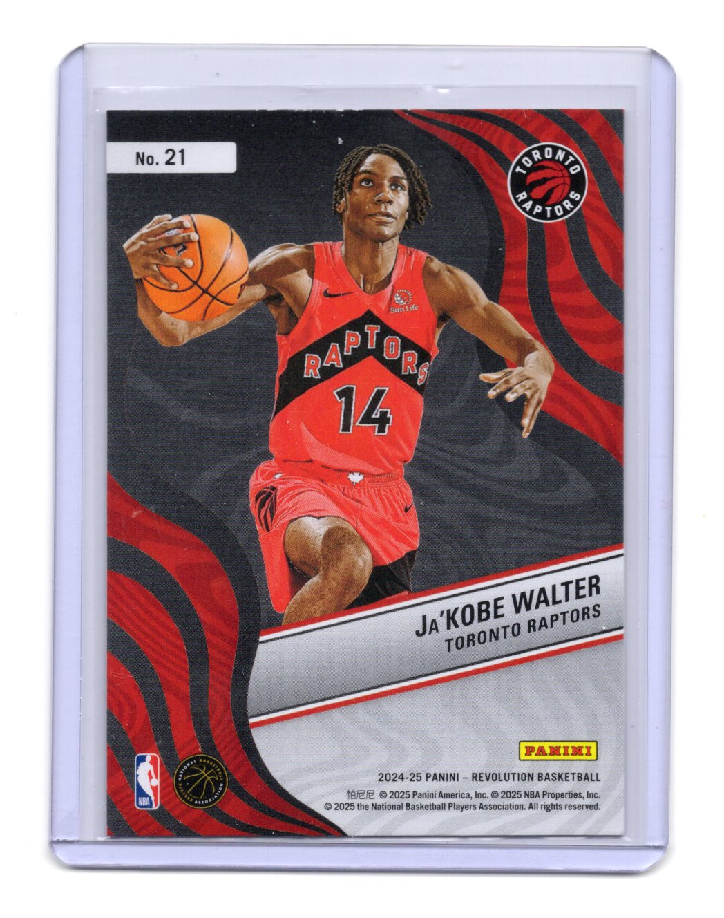 2024-25 Panini Revolution Ja'Kobe Walter Card New Wave Toronto Raptors #21