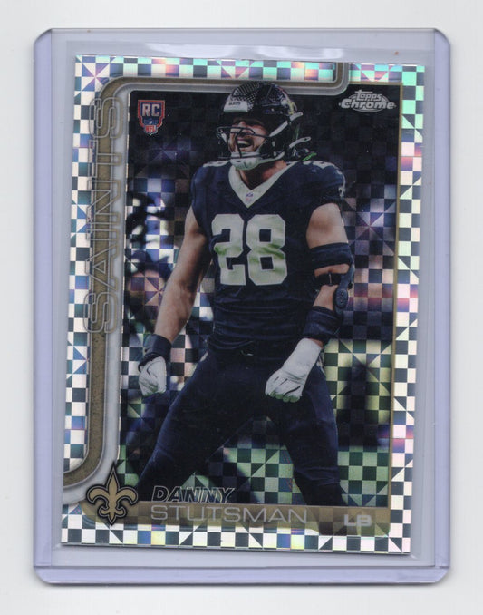 2025 Topps Chrome Danny Stutsman Card X-Fractor RC New Orleans Saints #373