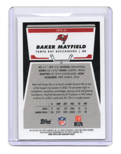 2025 Topps Chrome Baker Mayfield Card 1975 Topps Tampa Bay Buccaneers #1975-31