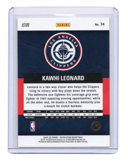 2024-25 Panini Revolution Kawhi Leonard Card Astro Los Angeles Clippers #74