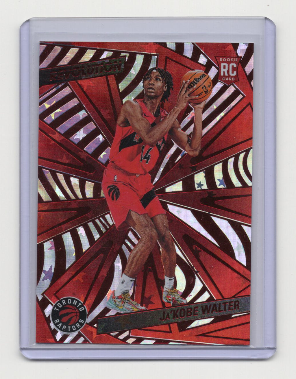 2024-25 Panini Revolution Ja'Kobe Walter Card Fractal RC Toronto Raptors #150