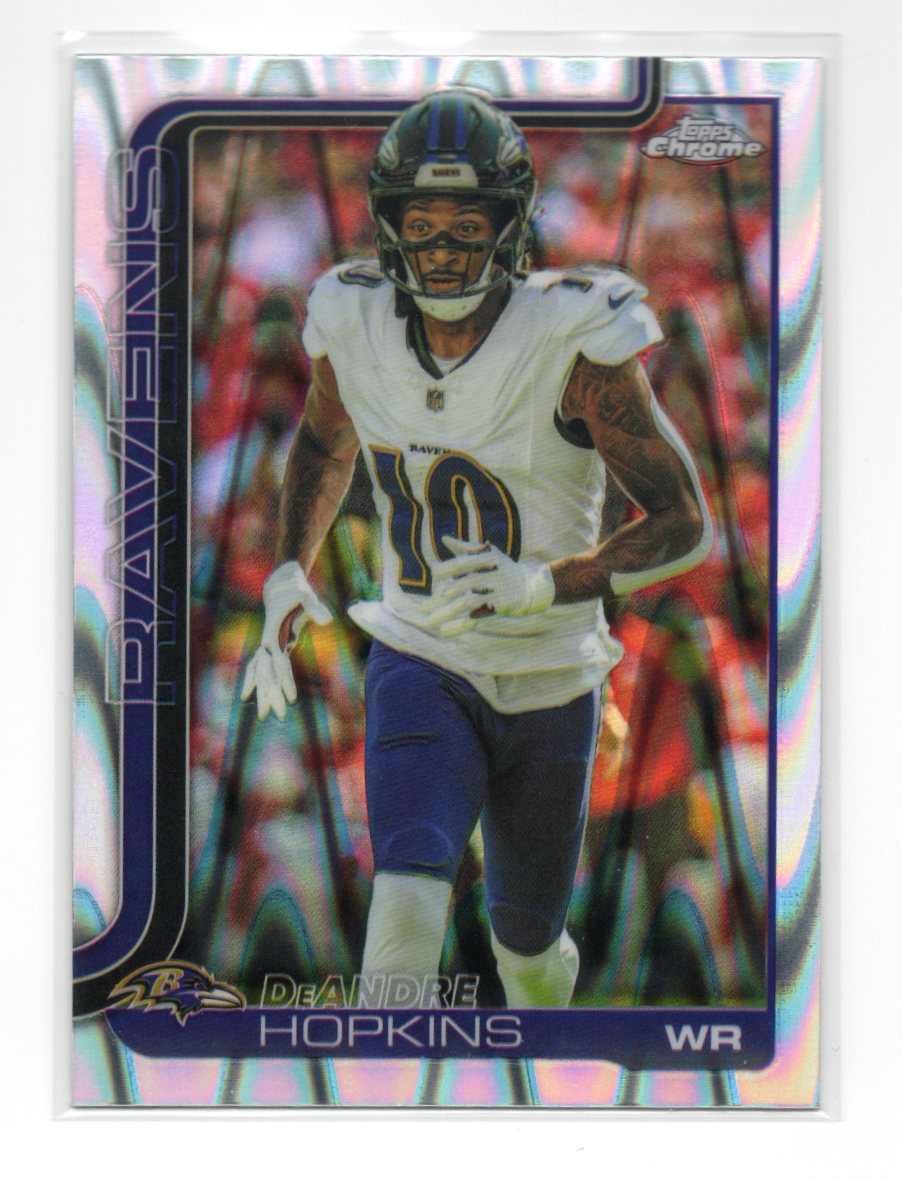 2025 Topps Chrome DeAndre Hopkins Card Ray Wave Refractor Ravens #20