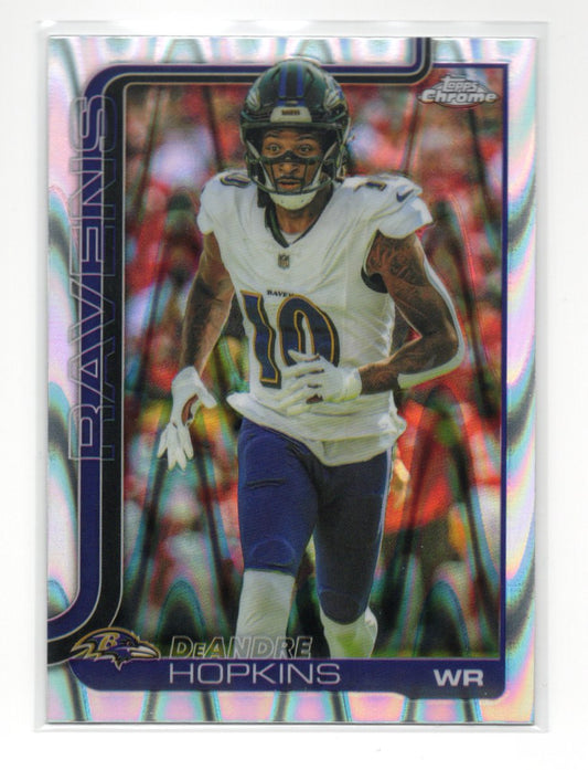 2025 Topps Chrome DeAndre Hopkins Card Ray Wave Refractor Ravens #20