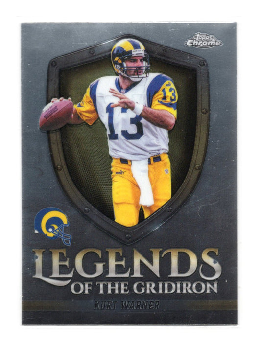 2025 Topps Chrome Kurt Warner Card Legends of the Gridiron St. Louis Rams #LOG-1