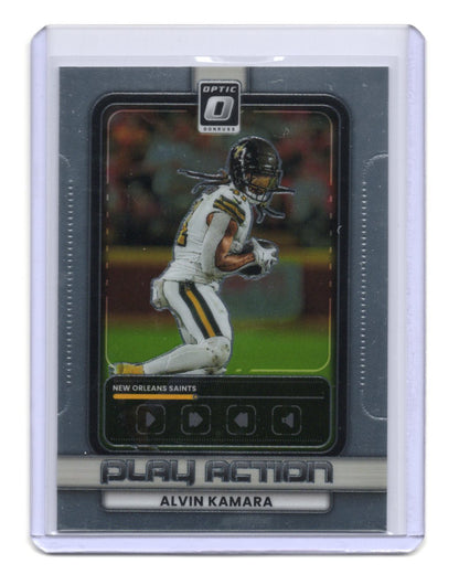 2025 Donruss Optic Alvin Kamara Card Play Action New Orleans Saints #5
