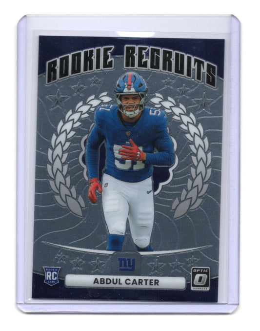 2025 Donruss Optic Abdul Carter Card Rookie Recruits New York Giants #7