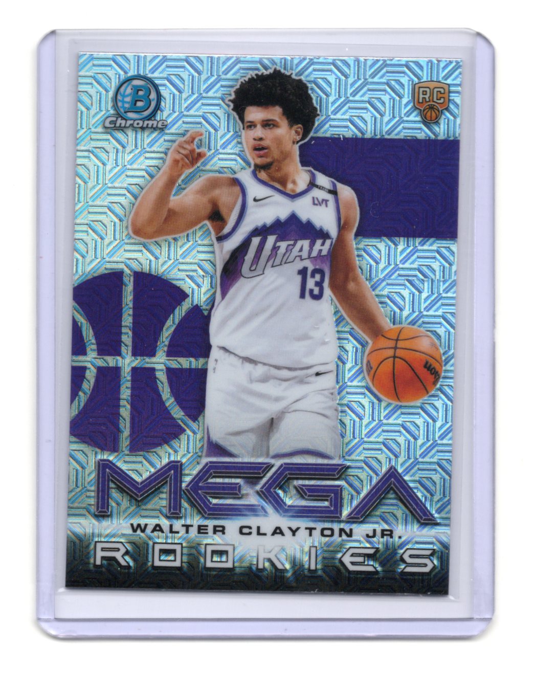2025-26 Bowman Walter Clayton Jr. Card Mega Prospects Mojo Refractor Jazz