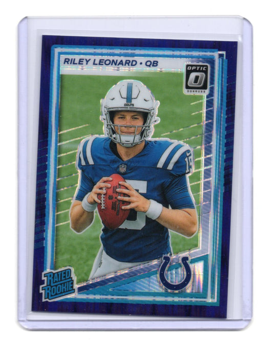 2025 Donruss Optic Riley Leonard Card Blue Scope RC Indianapolis Colts #255
