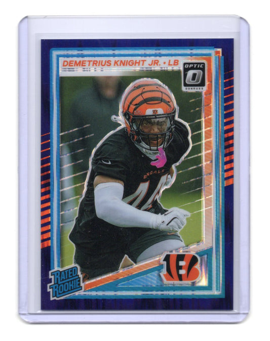 2025 Donruss Optic Demetrius Knight Jr. Card Blue Scope RC Bengals #296