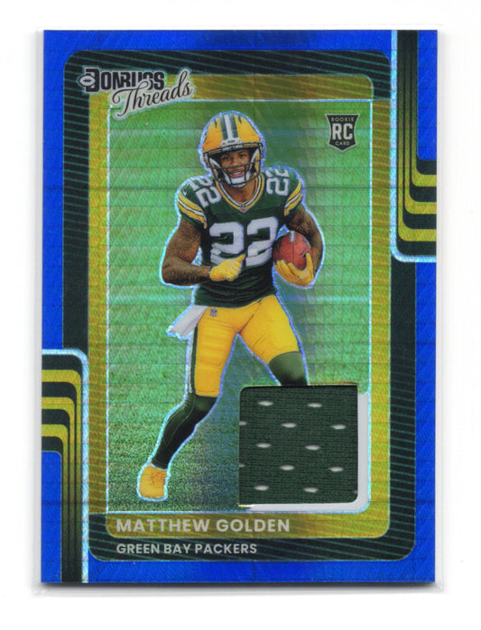 2025 Donruss Optic Matthew Golden Card Donruss Threads Blue Hyper MEM  Packers