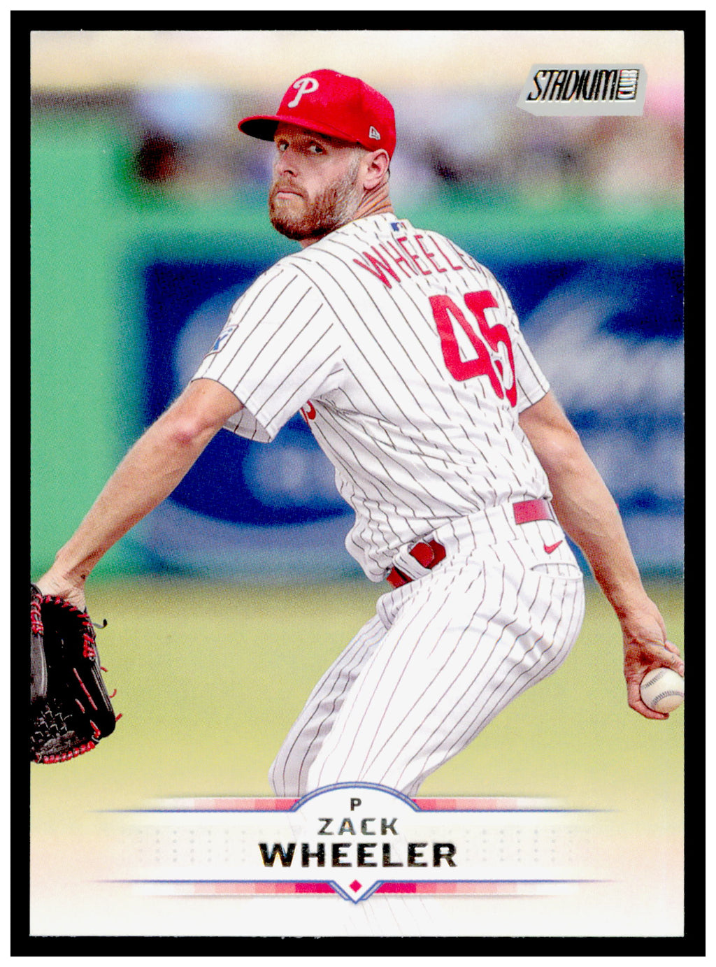 2025 Stadium Club Zack Wheeler Card Light Blue Foil Philadelphia Phillies #114