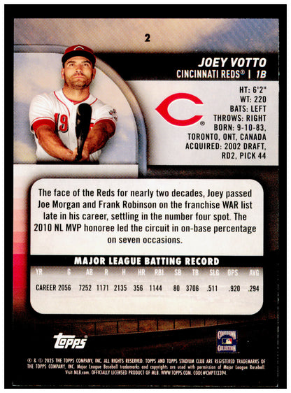 2025 Stadium Club Joey Votto Card Cincinnati Reds #2
