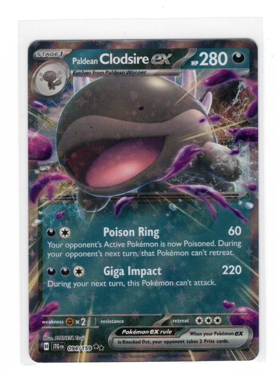 2025 Pokemon SV Journey Together Paldean Clodsire ex 094/159 Holo TCG